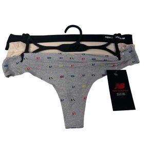 Lot Of Three New Balance Women's Size Small Panty Thong Gray Beige Black New
